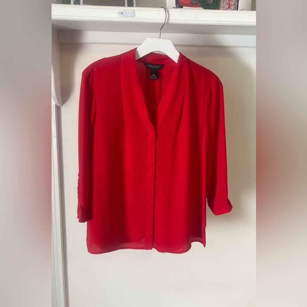 REMOVING TODAY FINAL PRICE Investments Vibrant Red Blouse